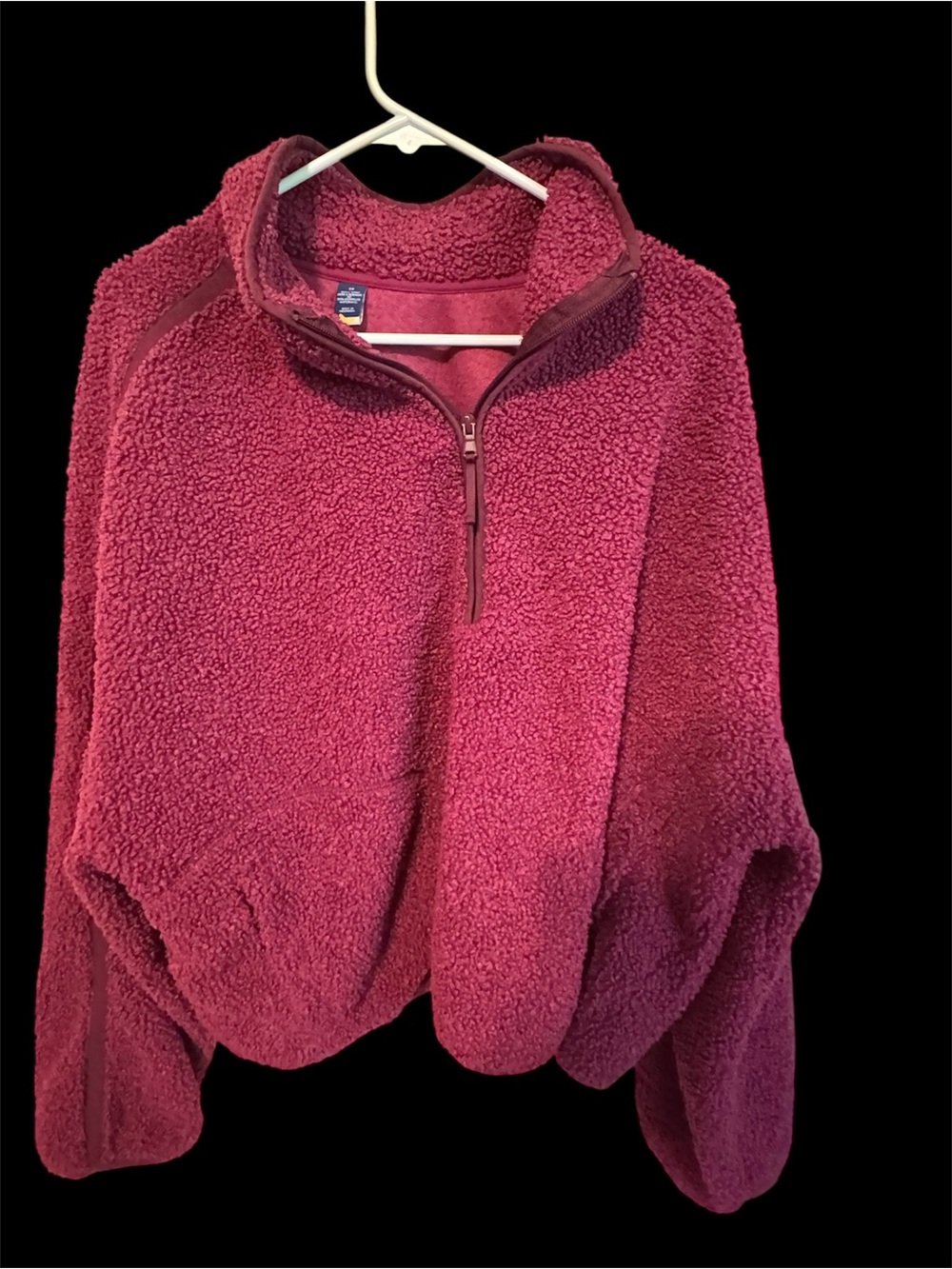 Old Navy Berry Sherpa Half-Zip Jacket